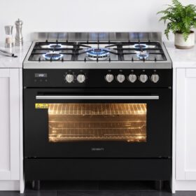Devanti 90cm Dual Fuel Cooker 5 Burner 121L Oven – image 1