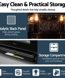Devanti 90cm Dual Fuel Cooker 5 Burner 121L Oven - Image 8