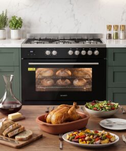 Devanti 90cm Dual Fuel Cooker 5 Burner 121L Oven - Image 9