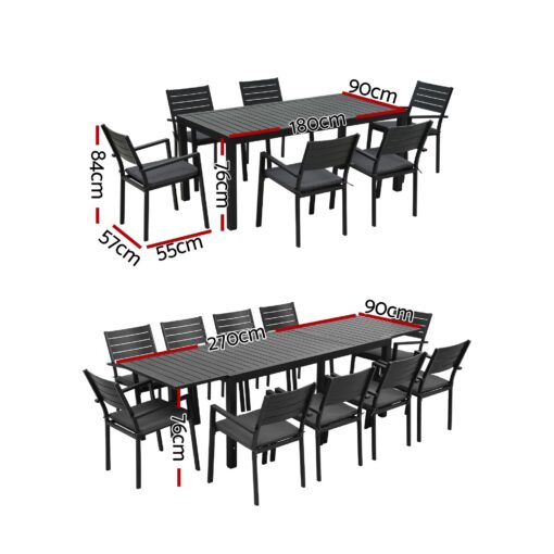 Gardeon Outdoor Dining Set with Extendable Table – image 2