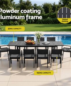 Gardeon Outdoor Dining Set with Extendable Table - Image 4