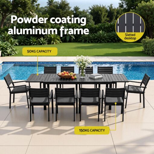 Gardeon Outdoor Dining Set with Extendable Table – image 4