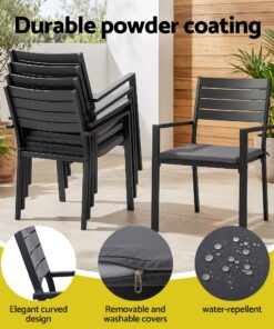 Gardeon Outdoor Dining Set with Extendable Table - Image 5