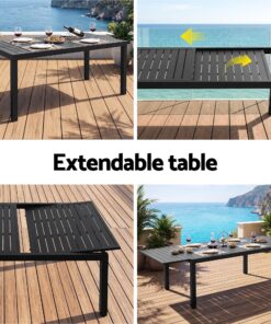 Gardeon Outdoor Dining Set with Extendable Table - Image 6