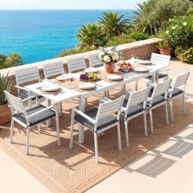 Gardeon 11 Piece Outdoor Dining Set Extendable Table – image 1