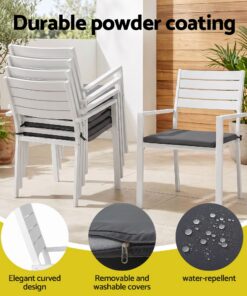 Gardeon 11 Piece Outdoor Dining Set Extendable Table - Image 5
