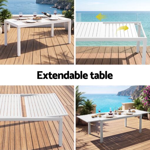 Gardeon 11 Piece Outdoor Dining Set Extendable Table – image 6