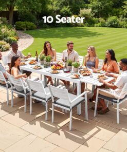 Gardeon 11 Piece Outdoor Dining Set Extendable Table - Image 8