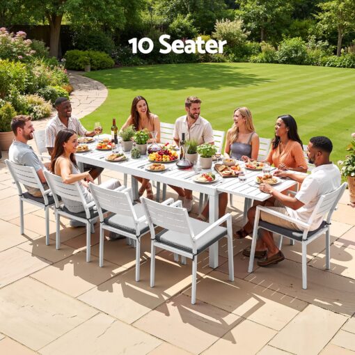 Gardeon 11 Piece Outdoor Dining Set Extendable Table – image 8