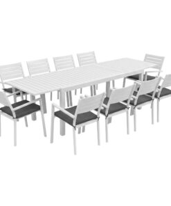 Gardeon 11 Piece Outdoor Dining Set Extendable Table - Image 9