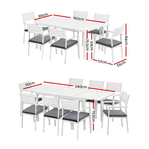 Gardeon Outdoor Dining Set with Extendable Table – image 2