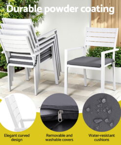 Gardeon Outdoor Dining Set with Extendable Table - Image 5