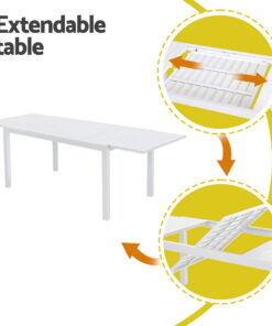 Gardeon Outdoor Dining Set with Extendable Table - Image 6