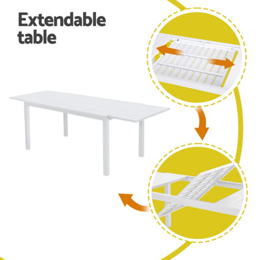 Gardeon Outdoor Dining Set with Extendable Table – image 6