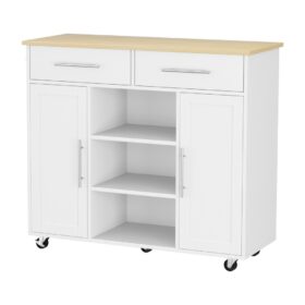 Artiss Kitchen Island Trolley with 5 Casters – image 1