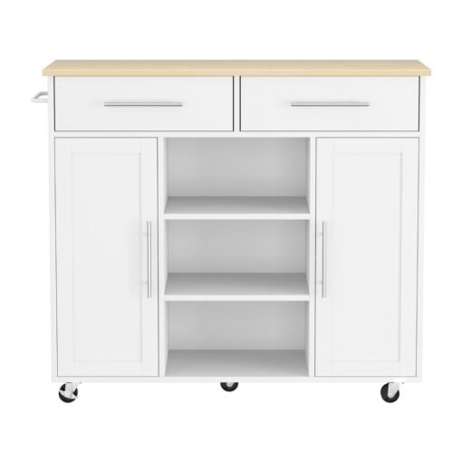 Artiss Kitchen Island Trolley with 5 Casters – image 4
