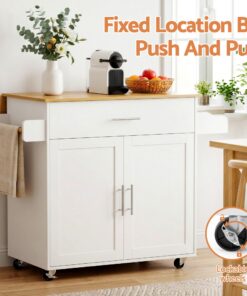 Artiss Kitchen Island Trolley with Foldable Leaf - Image 6
