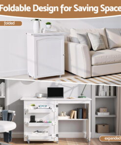 Artiss Folding Sewing Table with Storage - Image 5