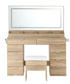 Artiss Vanity Desk with LED Mirror and 10 Drawers - Image 5