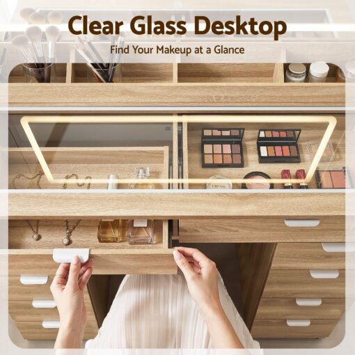 Artiss Vanity Desk with LED Mirror and 10 Drawers – image 10