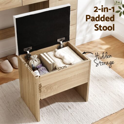 Artiss Vanity Desk with LED Mirror and 10 Drawers – image 11