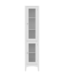 Artiss 2-Piece Slim Bathroom Cabinets 160cm White - Image 4