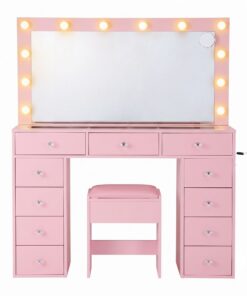 Artiss Vanity Desk with LED Mirror and 11 Drawers - Image 5