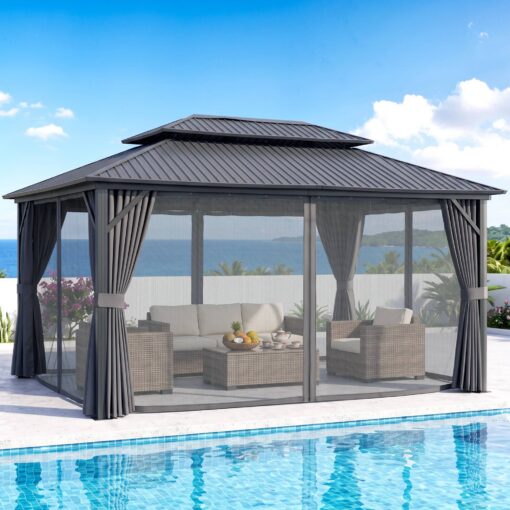 GAZB-IR-ALU-RF-3X4-ABCD-00.jpg Instahut Gazebo with Galvanised Steel Roof – image 1