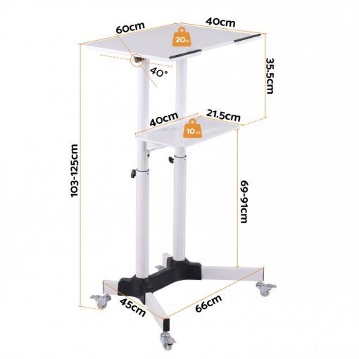Artiss Mobile Lectern Stand, Adjustable Height – image 4