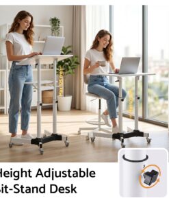 Artiss Mobile Lectern Stand, Adjustable Height - Image 6