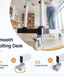 Artiss Mobile Lectern Stand, Adjustable Height - Image 7