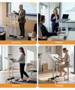 Artiss Mobile Lectern Stand, Adjustable Height - Image 10