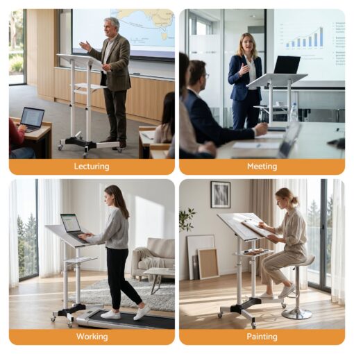 Artiss Mobile Lectern Stand, Adjustable Height – image 10