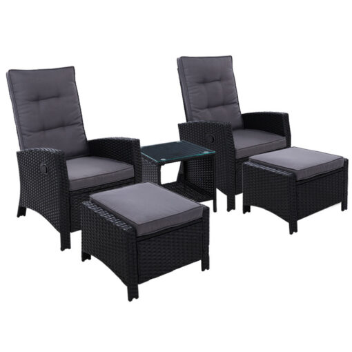 ODF-RECLINER-CHOTTB-5BK-00.jpg Gardeon 5 Piece Adjustable Wicker Recliner Set – image 1