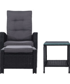 Gardeon 5 Piece Adjustable Wicker Recliner Set - Image 3