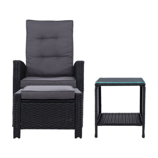 Gardeon 5 Piece Adjustable Wicker Recliner Set – image 3