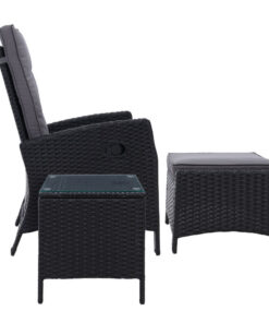 Gardeon 5 Piece Adjustable Wicker Recliner Set - Image 4