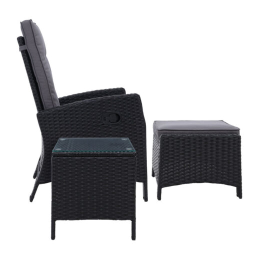 Gardeon 5 Piece Adjustable Wicker Recliner Set – image 4