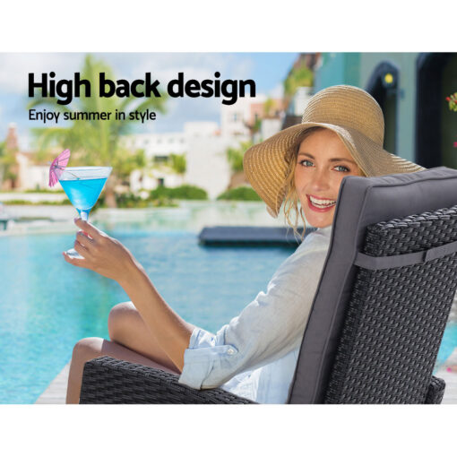 Gardeon 5 Piece Adjustable Wicker Recliner Set – image 11