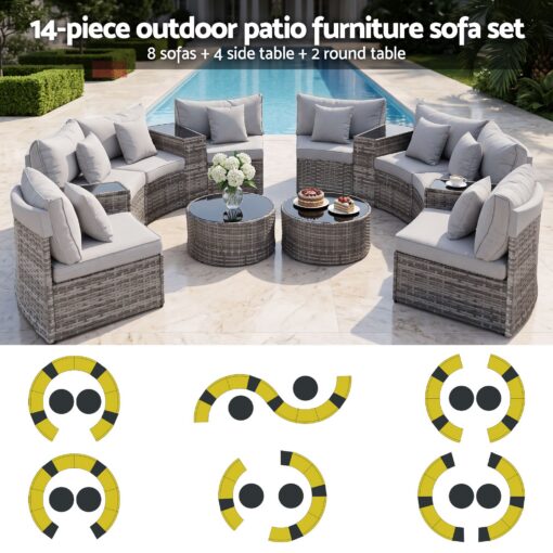 Gardeon 8-Seater 14-Piece Rattan Sofa Set – image 4