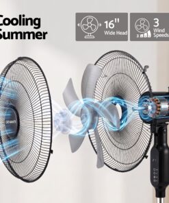 DEVANTI 16 Inch Pedestal Fan with Remote and Timer - Image 4