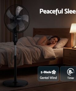 DEVANTI 16 Inch Pedestal Fan with Remote and Timer - Image 5