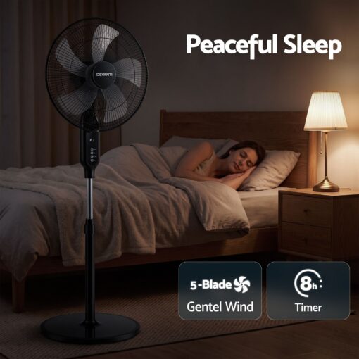 DEVANTI 16 Inch Pedestal Fan with Remote and Timer – image 5