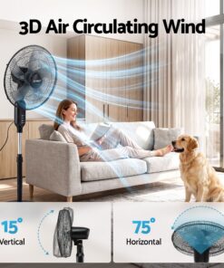 DEVANTI 16 Inch Pedestal Fan with Remote and Timer - Image 6