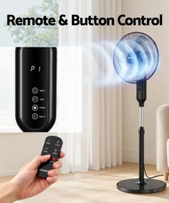DEVANTI 16 Inch Pedestal Fan with Remote and Timer - Image 7