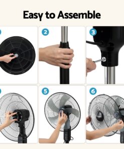DEVANTI 16 Inch Pedestal Fan with Remote and Timer - Image 8
