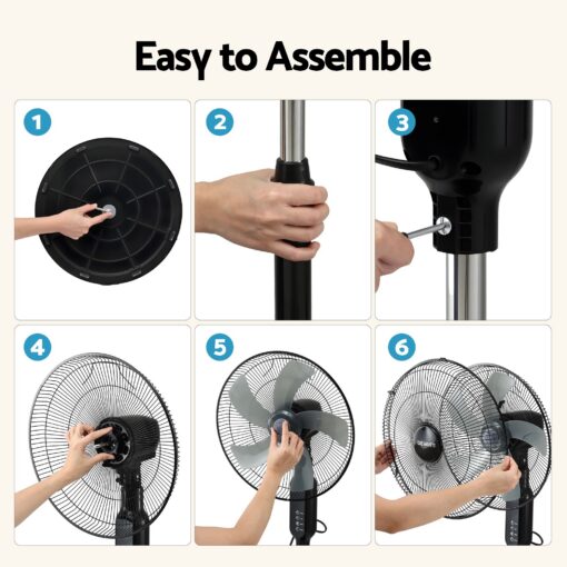 DEVANTI 16 Inch Pedestal Fan with Remote and Timer – image 8