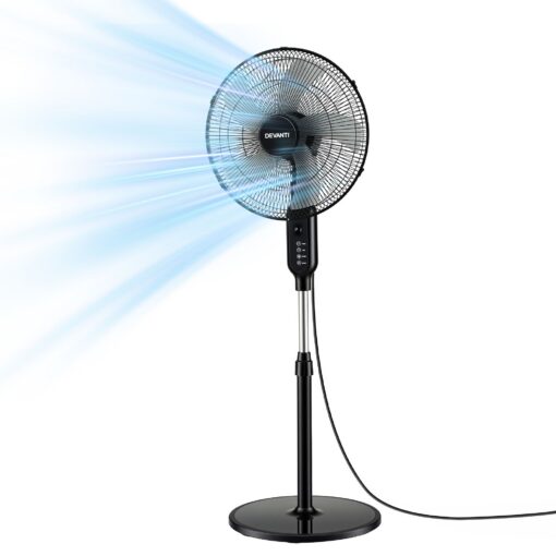 DEVANTI 16 Inch Pedestal Fan with Remote and Timer – image 9