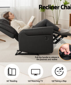 Artiss Faux Leather Recliner with USB Charge Port - Image 4