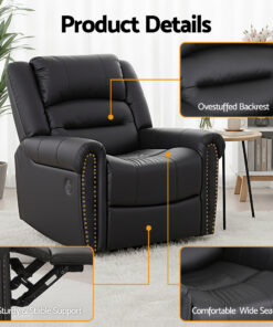 Artiss Faux Leather Recliner with USB Charge Port - Image 7